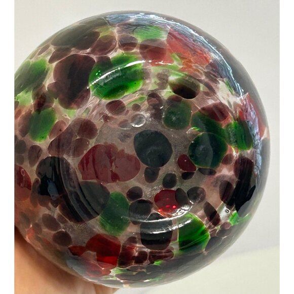 Hand Blown Murano Style Glass Bud Vase w/ Long Neck Multicolor Confetti Stretch - Picture 3 of 7
